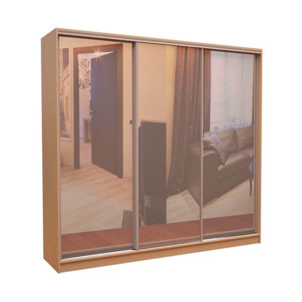 Шафа-купе «ШН-214» Дзеркало/Дзеркало/Дзеркало