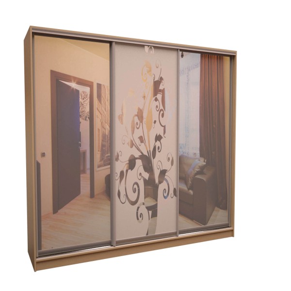 Шафа-купе «ШН-226» Дзеркало/Піскострум/Дзеркало